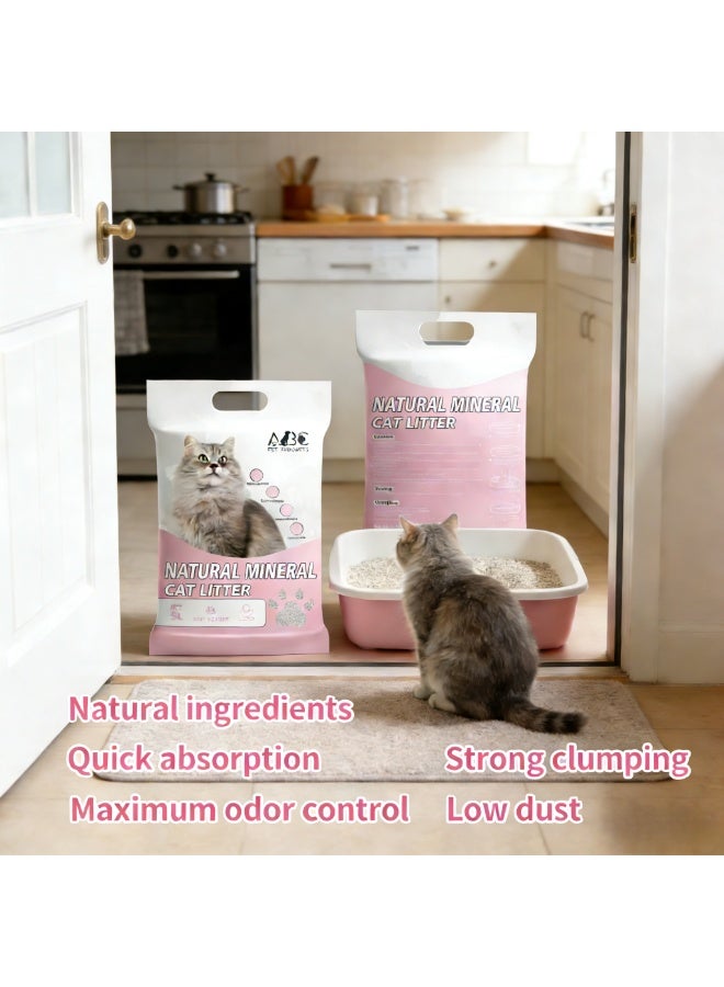 5 لتر/4 كجم مادة التربة الطينية القاعدية على الصوديوم الطبيعية لملء ملاط القطط، عطر مسحوق الأطفال - Image 5